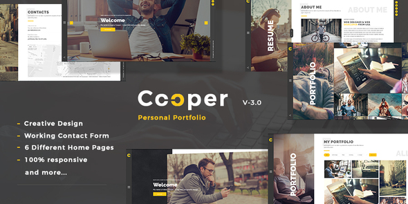 Cooper – Creative  Responsive Personal  Portfolio