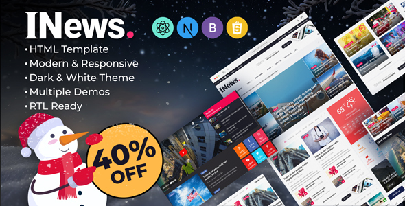 Inews – Modern Responsive Newspaper Template