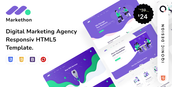 Markethon – Modern Digital Marketing Agency HTML Template