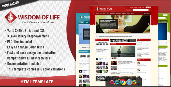 Wisdom of Life – HTML Template + PHP Contact Form