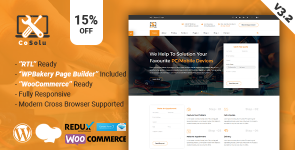 CoSolu – Multipurpose Servicing and Repairing WordPress Theme