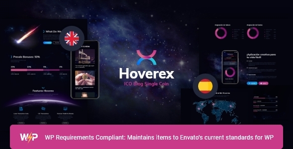 Hoverex – Cryptocurrency, NFT & ICO WordPress Theme + Spanish
