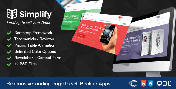 Simplify – Sell your Book / App Landing