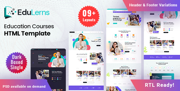 Edulerns  – Education Courses HTML Template