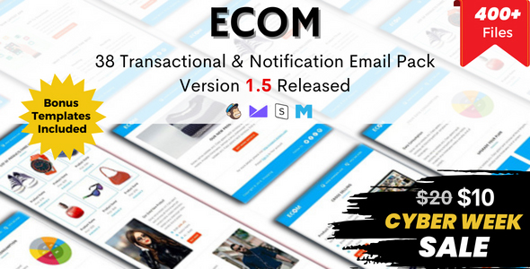 ECOM – Transactional and Notification Email Templates Mega Bundle