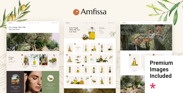 Amfissa – Organic Olive Shop WordPress Theme