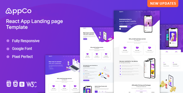 AppCo – React App Landing page Template