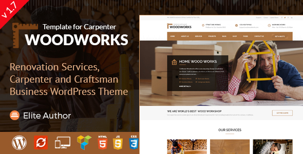 Wood Works – Carpenter and Craftsman Business WordPress Theme