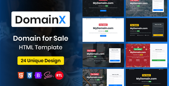 DomainX – Domain for Sale HTML Template