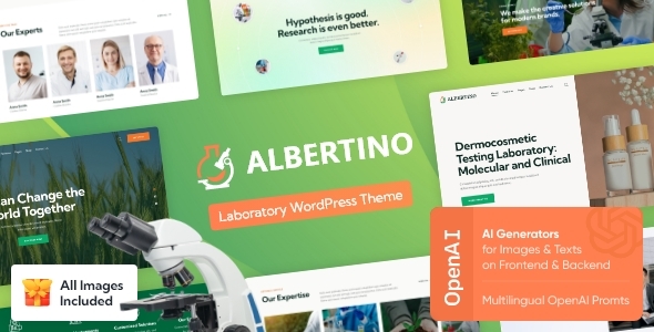 Albertino – Laboratory & Research Center WordPress Theme