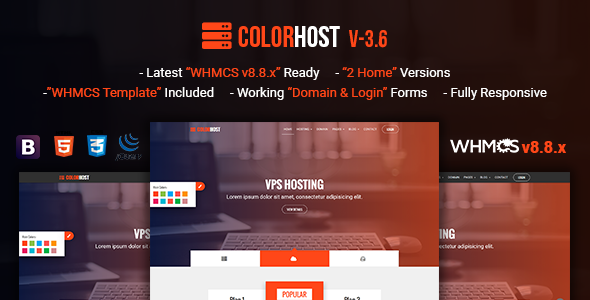 ColorHost – Responsive HTML5 Web Hosting and WHMCS Template