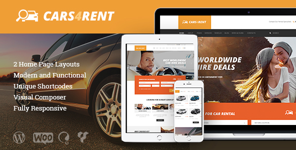 Cars4Rent – Auto Rental & Taxi WordPress Theme + RTL