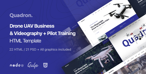 Quadron – Drone UAV Business & Videography HTML Template