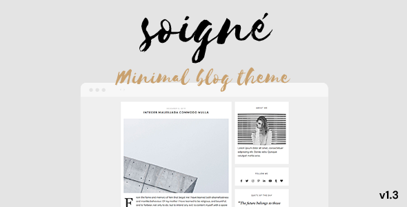 Soigne – A Responsive Minimal WordPress Blog Theme