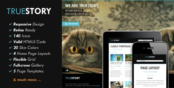 TrueStory – Fullscreen HTML5 Template
