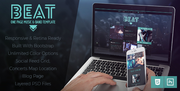 Beat – One-Page HTML5 Music & Band Template