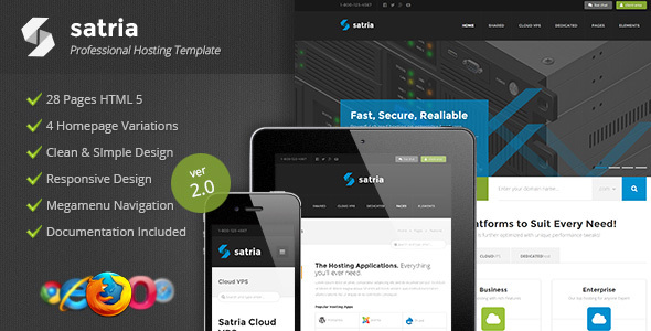 Satria – Professional Hosting HTML5 Template