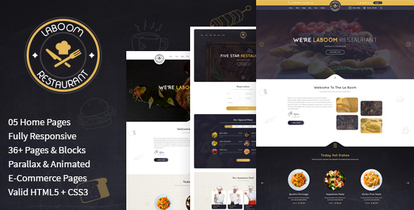 La Boom – Food & Restaurant Bistro HTML Template