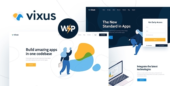 Vixus – Startup & Mobile App WordPress Landing Page WordPress Theme