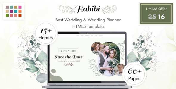 Habibi – Wedding & Wedding Planner HTML5 Template