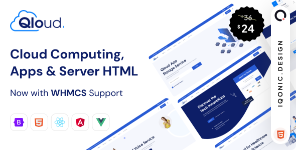 Qloud – Cloud Computing, Apps & Server Template (HTML, Vue)