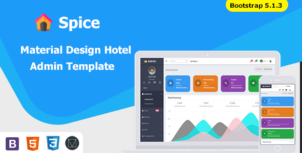 Spice Hotel – Bootstrap 5 Admin Dashboard Template With Material Components + UI Kit