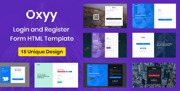 Oxyy – Login and Register Form HTML Templates