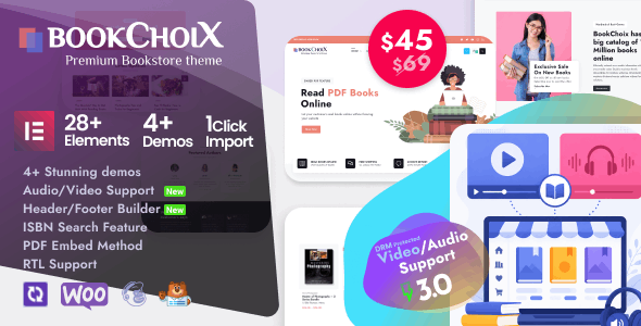 Choix – Bookstore WordPress Theme – Built with Elementor WooCommerce