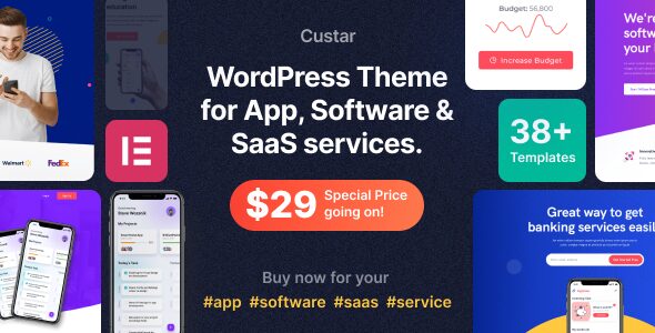 Custar – Software & App WordPress Theme