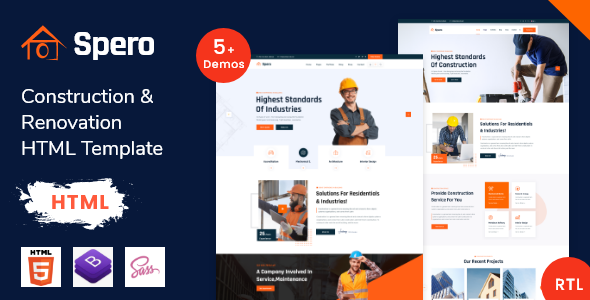 Spero – Building Construction Bootstrap Template