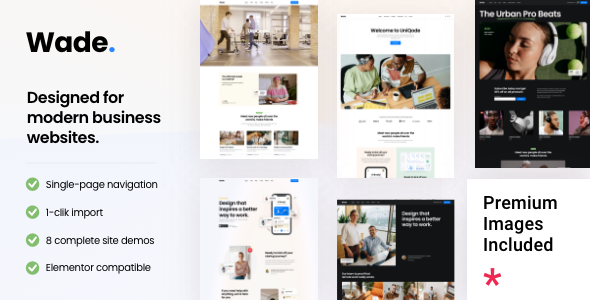 Wade – Business One Page WordPress Theme