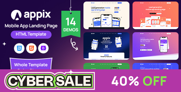 APPIX – Mobile App Landing Page Responsive HTML Template