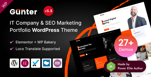 Gunter – IT Agency & SEO Marketing Portfolio WordPress Theme