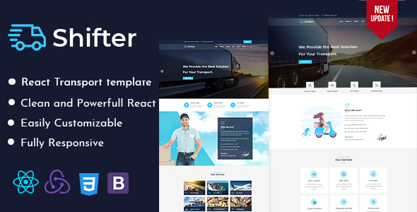Shifter – Transport and Logistics React Template