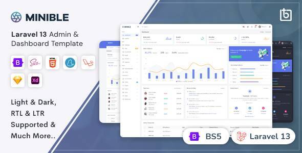 Minible – Laravel 13 Admin & Dashboard Template