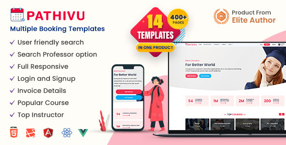 Pathivu – Appointment Booking & Reservation Management Template (React & HTML)