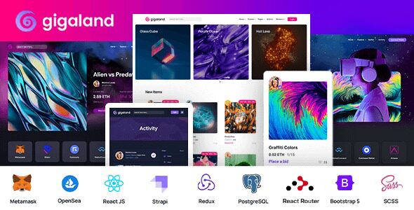 Gigaland – NFT Marketplace React Js Template