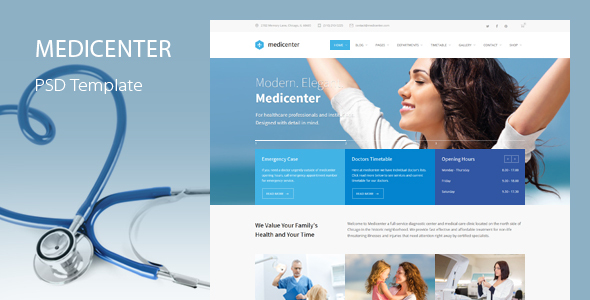 MediCenter – Health Medical PSD Template