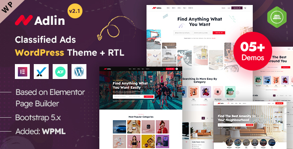 Adlin – Classified Ads Listing & Directory WordPress Theme for Marketplaces