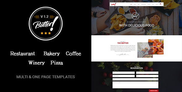 Butter – Professional Restaurant, Bakery, Coffee, Winery and Pizza HTML Layouts