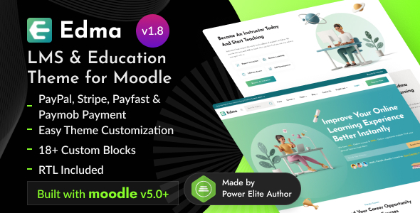 Edma – Premium Moodle 5 Education LMS Theme