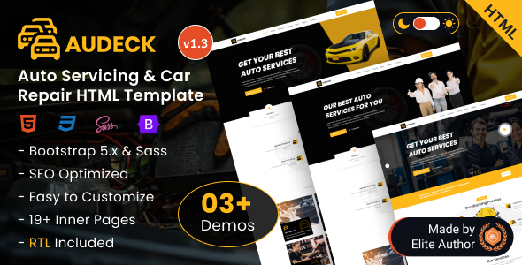 Audeck – Auto Servicing & Car Washing Bootstrap 5 Template