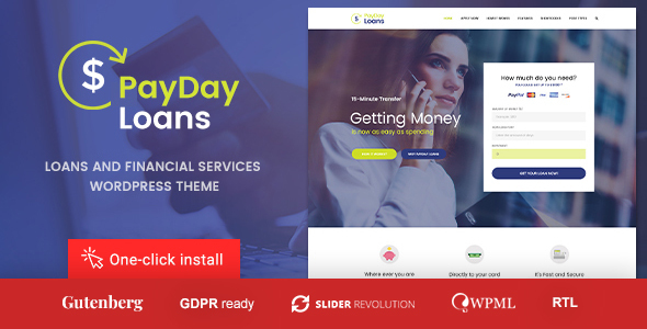 Payday Loans – Banking,  Loan Business and Finance WordPress Theme