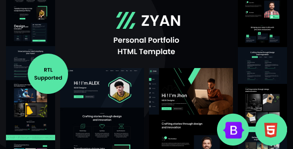 Zyan – Personal Portfolio HTML Template + RTL