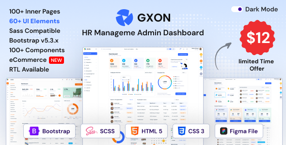 GXON – HR Management Admin Dashboard Bootstrap HTML Template + RTL