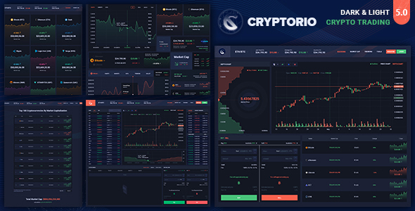 Cryptorio – Cryptocurrency Trading Dashboard UI KIT