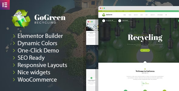 GoGreen – Waste Management and Recycling WordPress theme