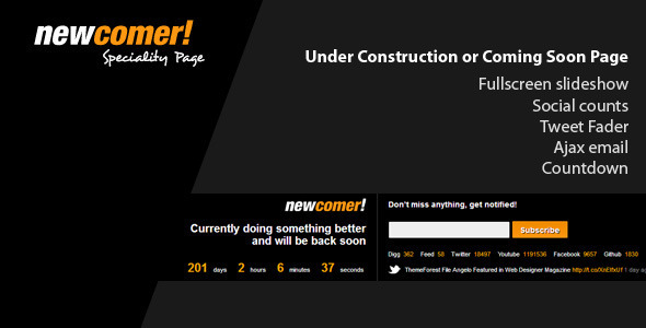 New Comer – Under Construction & Coming Soon