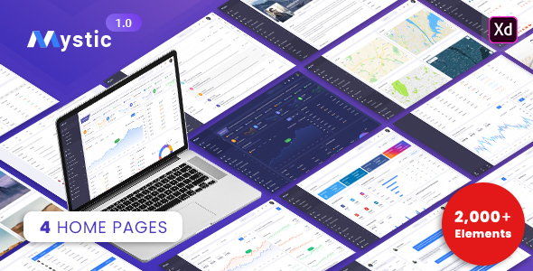 Mystic – Admin Dashboard XD Template