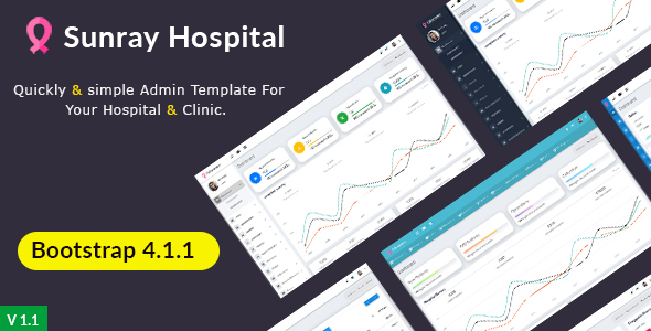 Sunray – Bootstrap 4 Medical Admin Dashboard Template For Hospital & Clinics